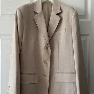 grove plaid cream color oversized blazer